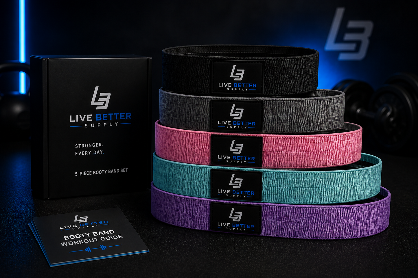 5-Piece Booty Band Set- Glute & Leg Resistance Bands