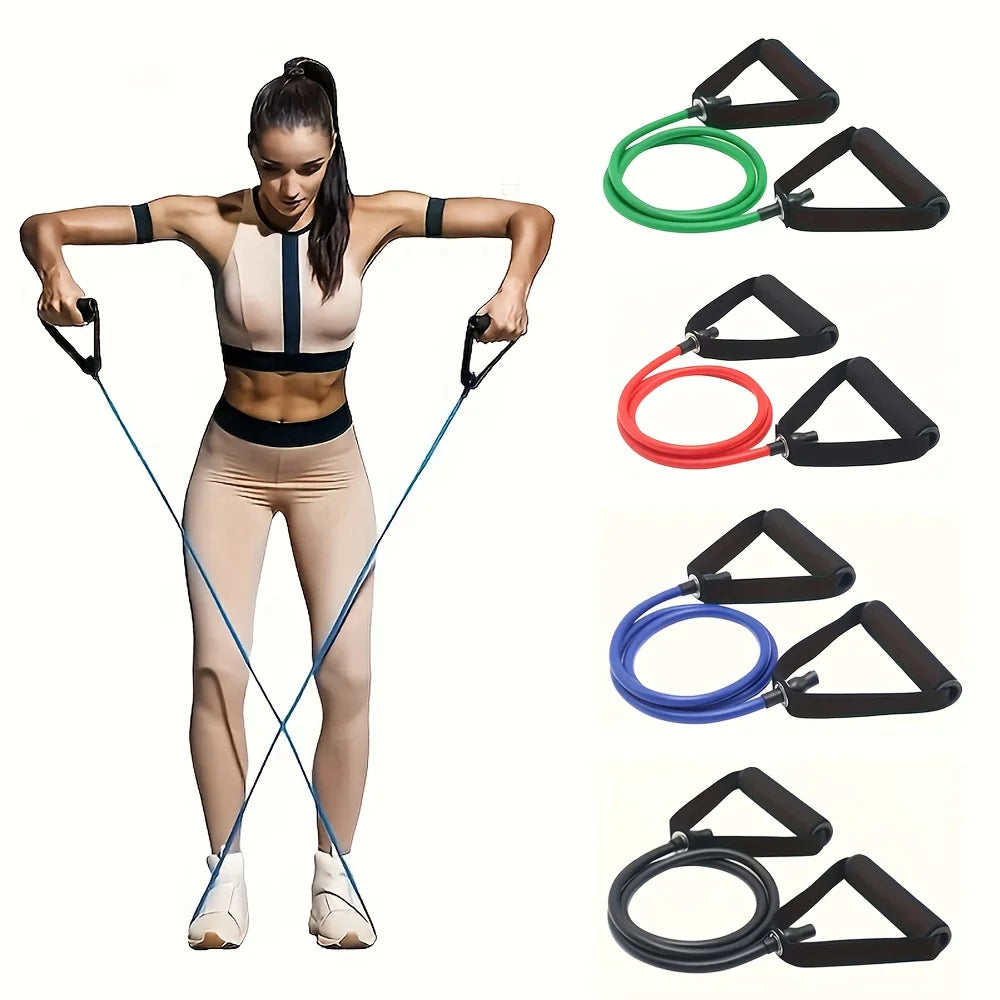 4-Level Resistance Band Set with Handles- Home & Travel Workout